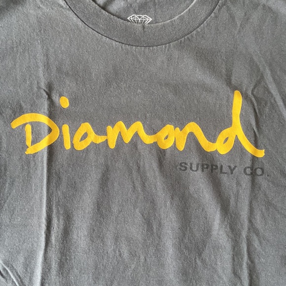 Diamond Supply - Gray Tshirt with yellow print - Picture 2 of 6
